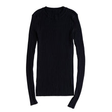 Load image into Gallery viewer, Women Sweater Pullover Basic Rib Knitted Cotton Tops Solid Crew Neck Essential Jumper Long Sleeve Sweaters With Thumb Hole