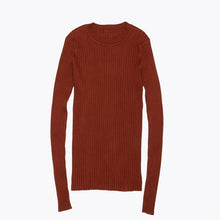 Load image into Gallery viewer, Women Sweater Pullover Basic Rib Knitted Cotton Tops Solid Crew Neck Essential Jumper Long Sleeve Sweaters With Thumb Hole