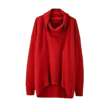 Load image into Gallery viewer, Autumn Winter Hot Women Sweater Long Sleeve Loose Irregular Hem Turtleneck Sweaters Solid New Jumper Pullover Tops