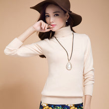 Load image into Gallery viewer, Winter Warm Turtleneck Basic Sweater for Women Cashmere Pullovers Solid Color Red Slim Lady's Sweater Female Black Bottom Jumper