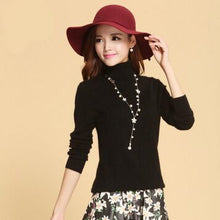 Load image into Gallery viewer, Winter Warm Turtleneck Basic Sweater for Women Cashmere Pullovers Solid Color Red Slim Lady's Sweater Female Black Bottom Jumper