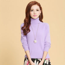 Load image into Gallery viewer, Winter Warm Turtleneck Basic Sweater for Women Cashmere Pullovers Solid Color Red Slim Lady's Sweater Female Black Bottom Jumper