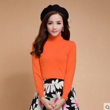 Load image into Gallery viewer, Winter Warm Turtleneck Basic Sweater for Women Cashmere Pullovers Solid Color Red Slim Lady's Sweater Female Black Bottom Jumper